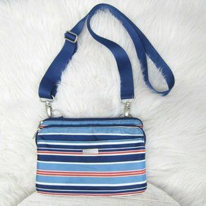 Baggallini Mini Everyday Bagg Crossbody Purse Blue Stripes